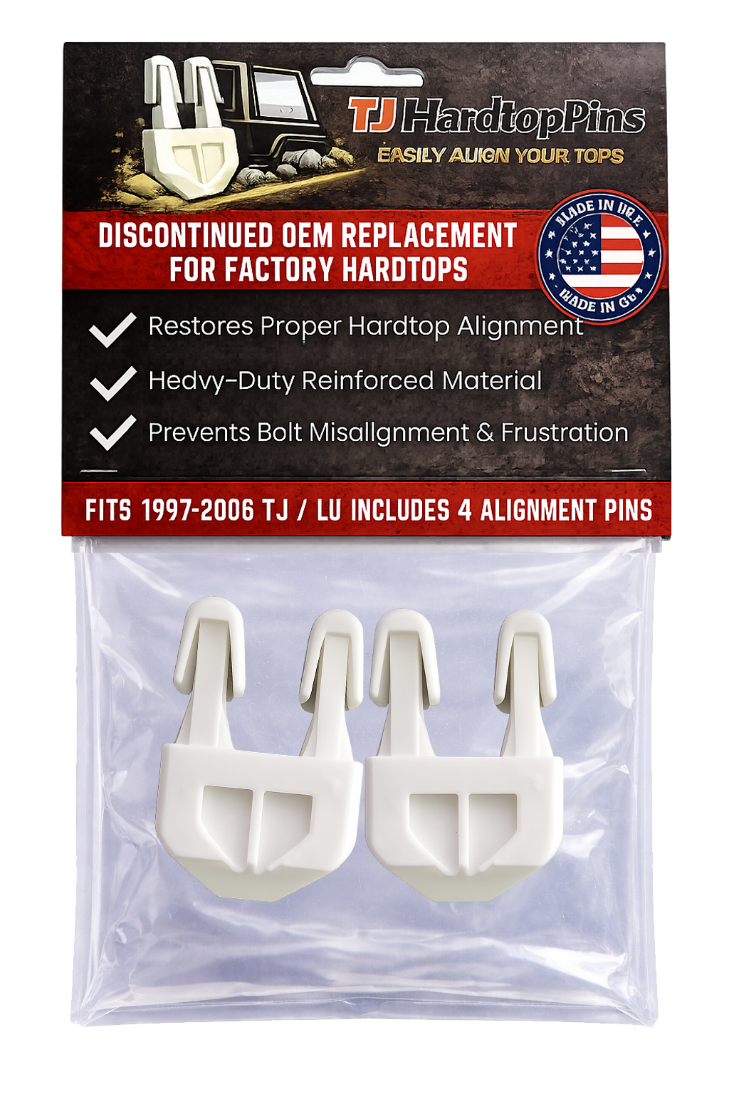 TJ HARDTOP PINS - 2-PACK