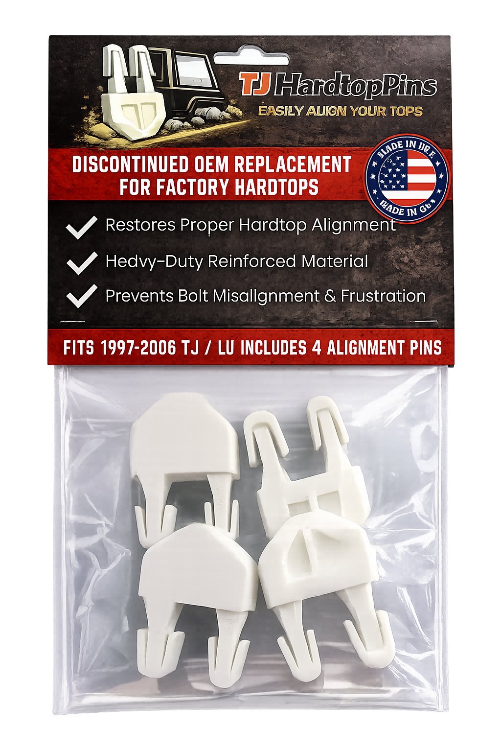 TJ HARDTOP PINS - 4-PACK